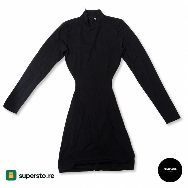 LE PRIVE Backless Long Sleeves Bodycon with Mock Neck - Black (used)