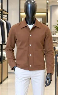 Brown shirt and white trouser