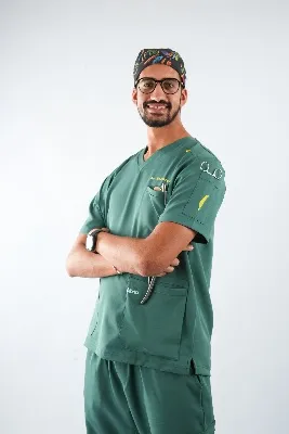 Emerald Green Vneck scrub set