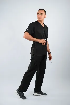 Black Vneck scrub set