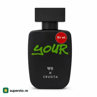 parfum tester pria ΨB x Crusita Your botol hitam matte stiker try me tampil di
