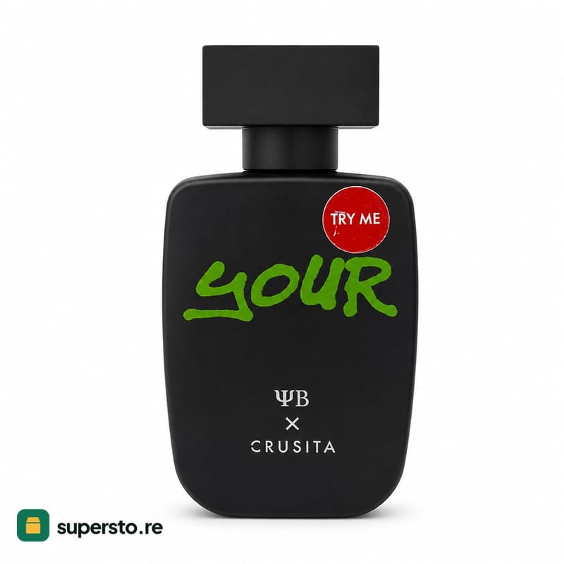 parfum tester pria ΨB x Crusita Your botol hitam matte stiker try me tampil di
