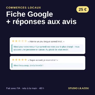 Fiche Google + réponses aux avis