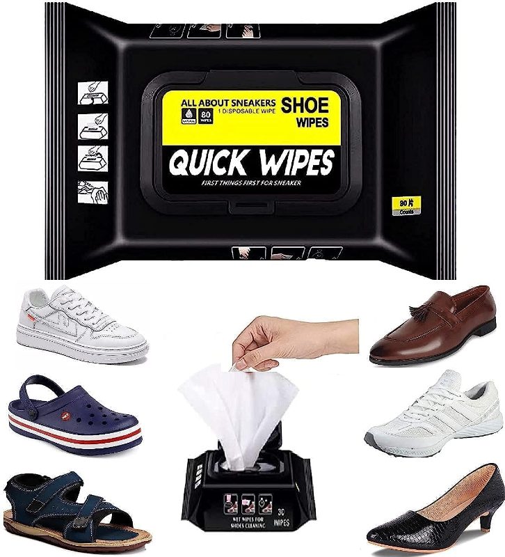 Disposable Shoe Cleaning Wipes (1 Pack of 80 Pcs)