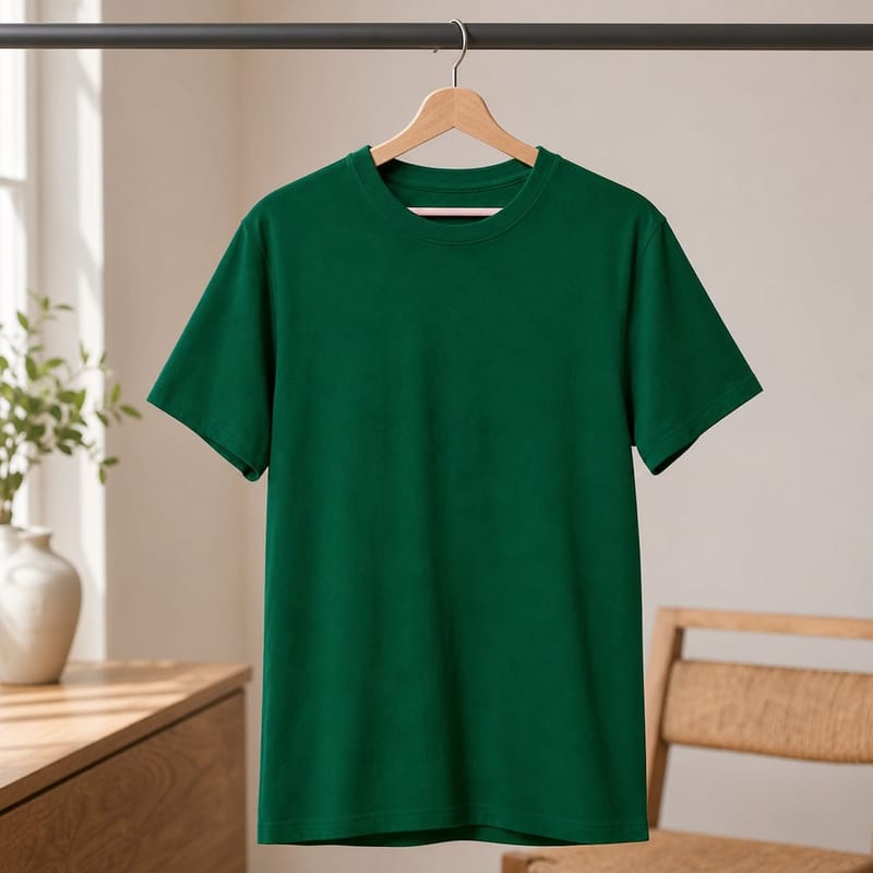T-shirt Hardfit plain green crew neck short sleeve