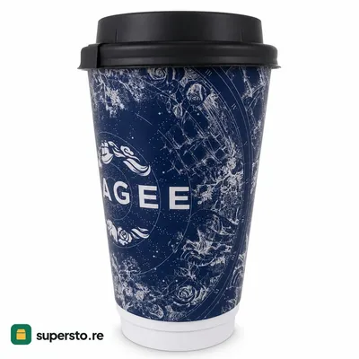 Tea cup tutup hitam| gelas teh travel paper cup biru motif bekas - cup kopi